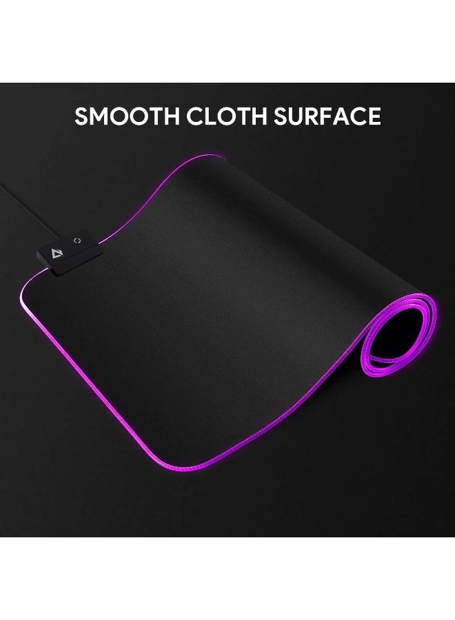 Aukey KM-P6 RGB Gaming Mouse Pad - 800X300X4MM - With Software G-aim Control Center Customizable 16.8 Million Colors 10 Preset Lights, Spill-Resistant Smooth Surface - Image 2
