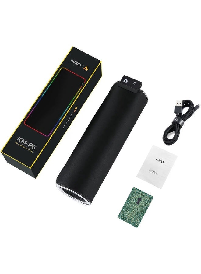 Aukey KM-P6 RGB Gaming Mouse Pad - 800X300X4MM - With Software G-aim Control Center Customizable 16.8 Million Colors 10 Preset Lights, Spill-Resistant Smooth Surface - Image 4