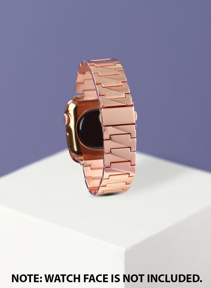Haute Sauce Solid Casual Chain Strap Alloy Apple Watch Strap with Case For Women | 42mm/44mm/45mm  - Image 3