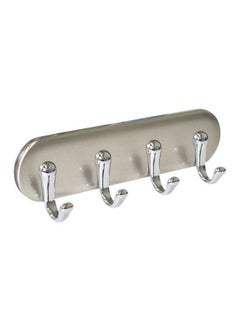 NIBEMINENT Silicone Wall Mount Hook Rack Silver 13x3x13.75inch 