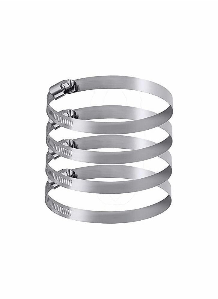Y&D Metal Hose Clip, Large Size Adjustable Ducting Clamps Stainless Steel Clips for Securing Hoses and Pipes Tube, 8 Pieces  - Image 1