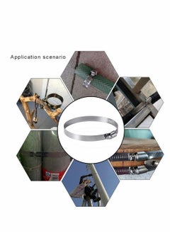 Y&D Metal Hose Clip, Large Size Adjustable Ducting Clamps Stainless Steel Clips for Securing Hoses and Pipes Tube, 8 Pieces  - Image 5