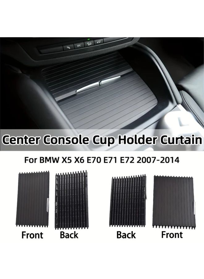 Back Sliding Cup Holder Cover With Zipper For BMW X5 X6 E70 E71 E72 2007 2014 Interior Accessories - Image 1