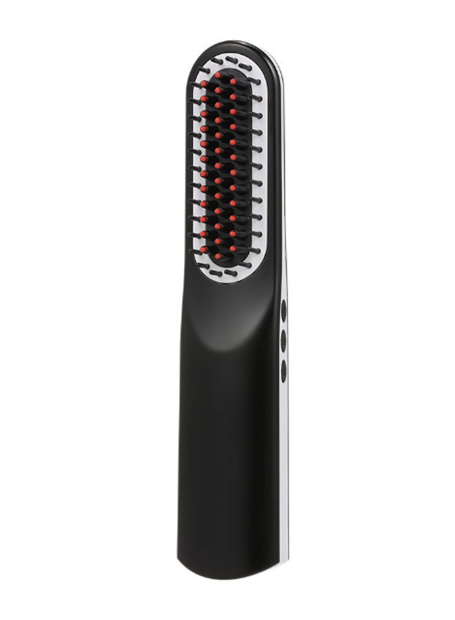 NIBEMINENT Usb Rechargeable Hair Straightening Brush Black/White - Image 1