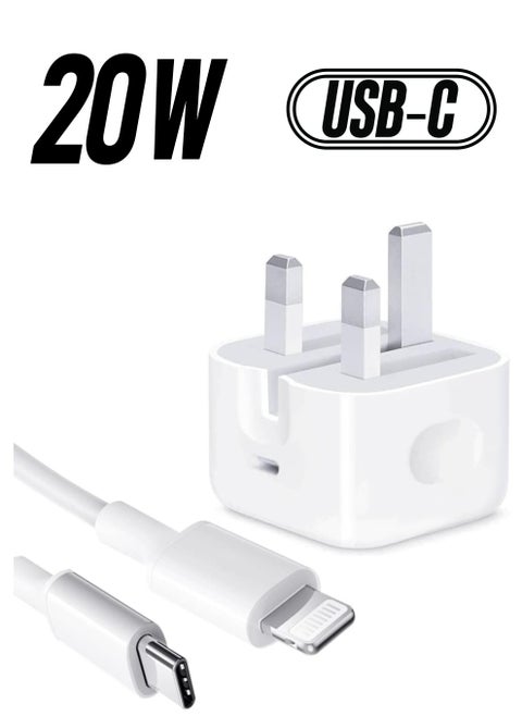【MFi Certified】 iPhone 20W Charger Plug and 2M USB C to Lightning Cable PD Fast Charger USB C Plug Data Lead Compatible with iPhone 14/14 Plus/14 Pro/14 Pro Max/13/12/11/11 Pro/XS Max/XR/X/8/7/iPad