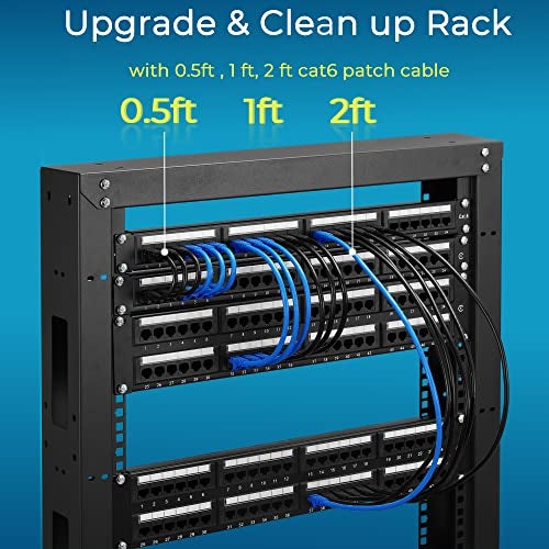Rapink Patch Cables Cat6 3ft (24 Pack), Ethernet Patch Cable 10G Support, Cat 6 Patch Cable for Patch Panel to Switch, Flexiable Cat 6 Ethernet Cable with Gold Plated Black - Image 5