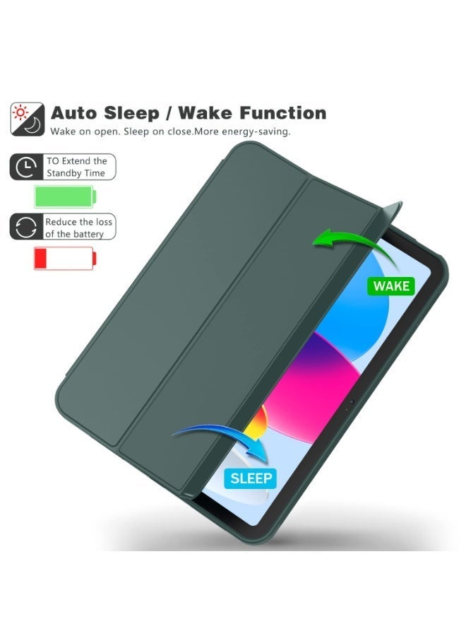 ل HUAWEI MatePad 11.5 بوصة / الهواء 11.5 بوصة غطاء الحالة, التلقائي إيقاظ / النوم, مريحة لمس الجلد, رقيقة ثلاثية الوقوف غطاء واقي مع لينة TPU الخلف, أخضر - Image 3