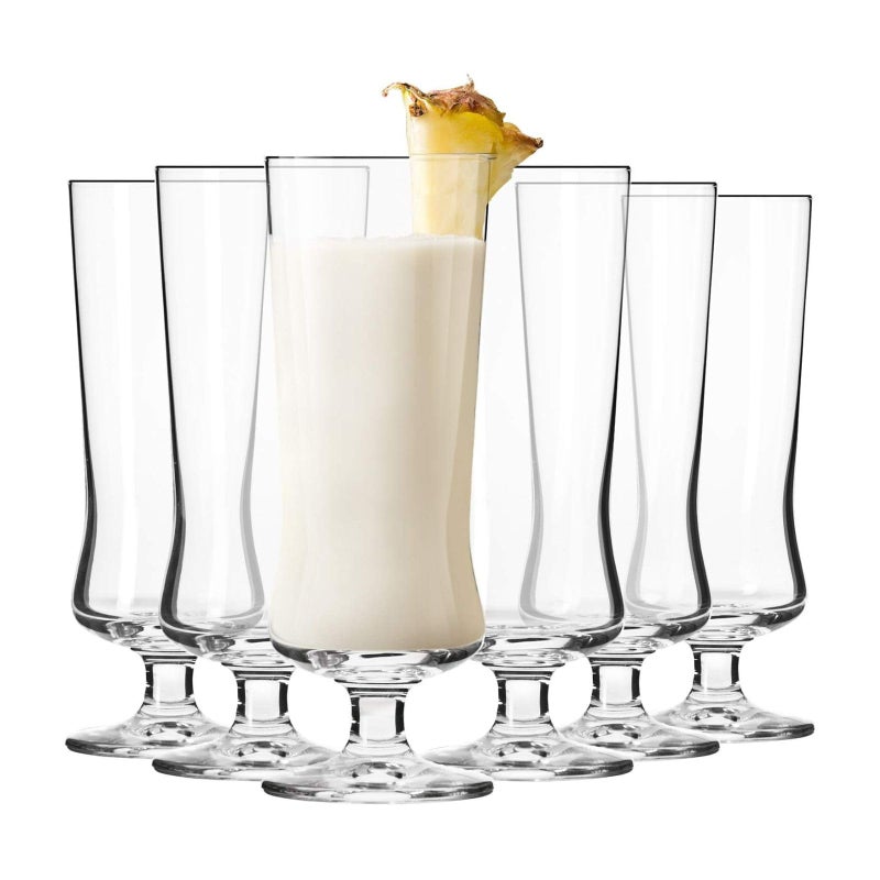 Krosno Pina Colada Cocktail Drinking Glasses  Set of 6  300 ML  AvantGarde Collection  Gift Box  Perfect for Home Bar and Kitchen Set  Dishwasher Safe