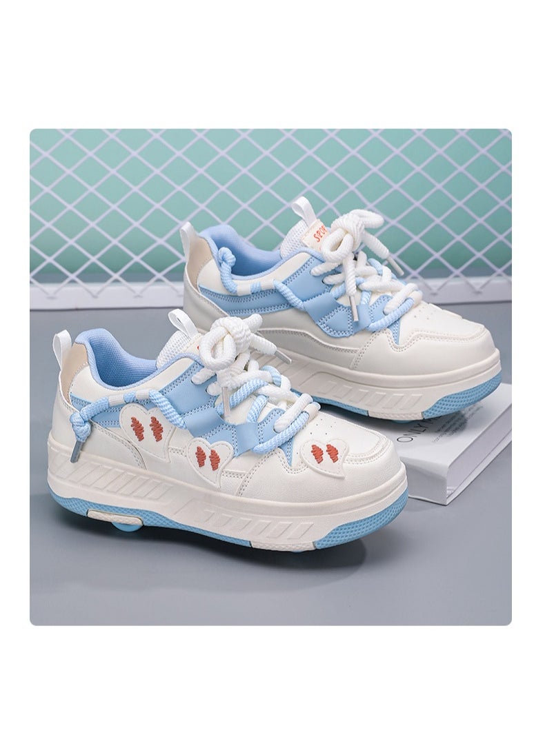 NIBEMINENT Kids Roller Skates Shoes 4 Wheels Roller Shoes Boys Girls Wheel Shoes Roller Sneakers Shoes for Beginner More Balanced  - Image 3