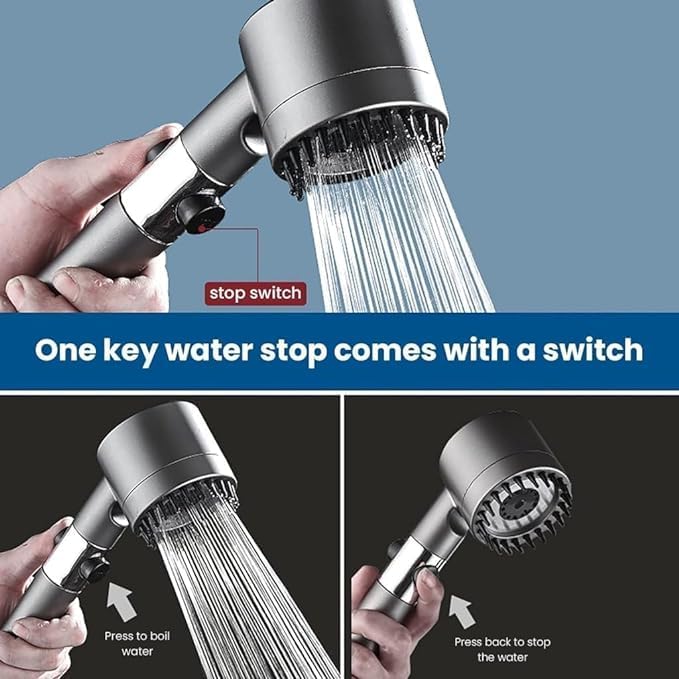 Caltero Aspeona Multifunctional 4 in 1 high pressure massage Handheld shower head Onebutton Adjustment Shower Head with 15m Hose Pipe - Image 4