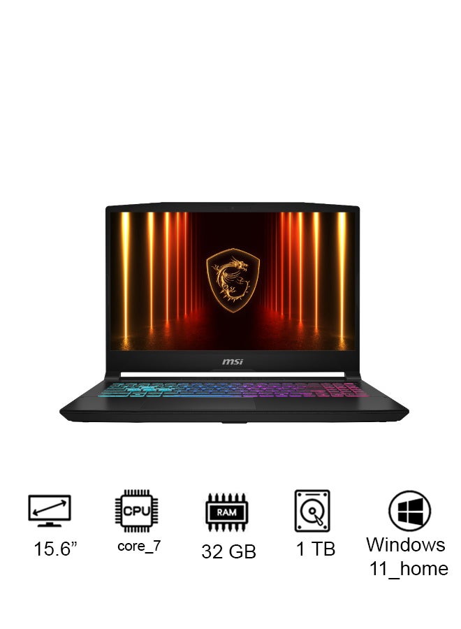 MSI Katana Laptop With 15.6-Inch Full HD Display,Core i9-14900HX Processor/32GB RAM/1TB SSD/Core i9-14900HX Processor/NVIDIA® GeForce RTX 5060 Graphics Card/Windows 11 Home black - Image 1