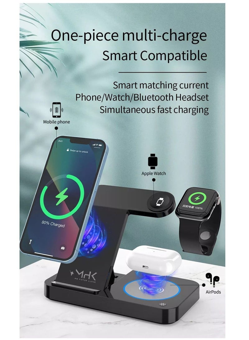 MHK Foldable 4 in 1 Wireless Charging Station for Apple Watch, Airpods, IPhone - Image 3