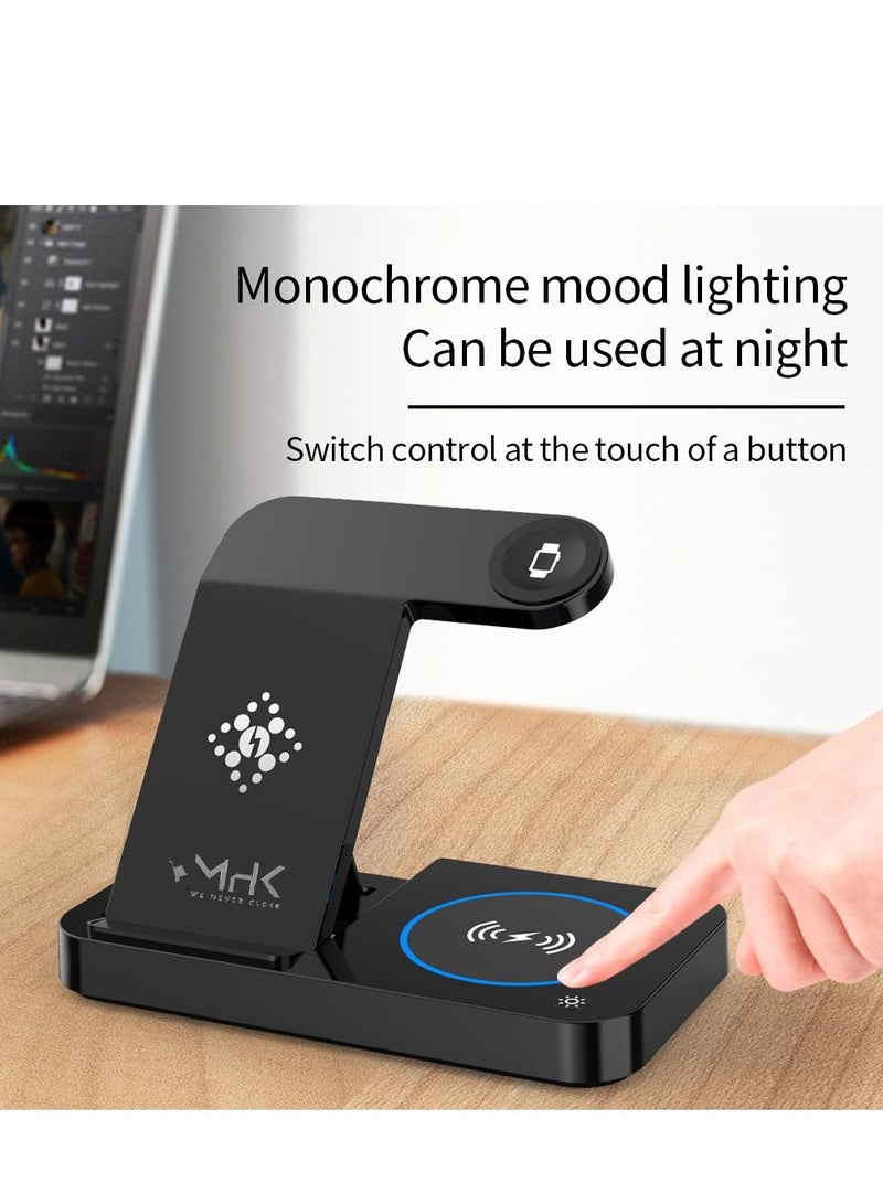 MHK Foldable 4 in 1 Wireless Charging Station for Apple Watch, Airpods, IPhone - Image 5