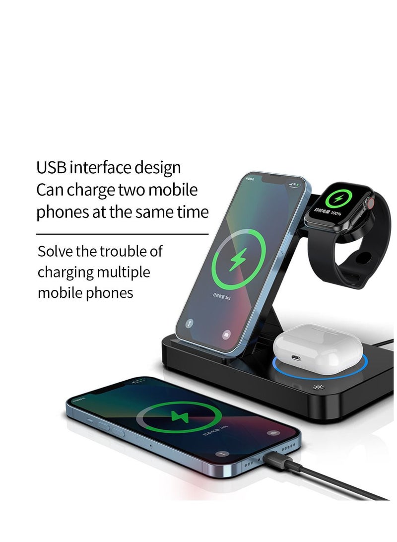 MHK Foldable 4 in 1 Wireless Charging Station for Apple Watch, Airpods, IPhone - Image 4