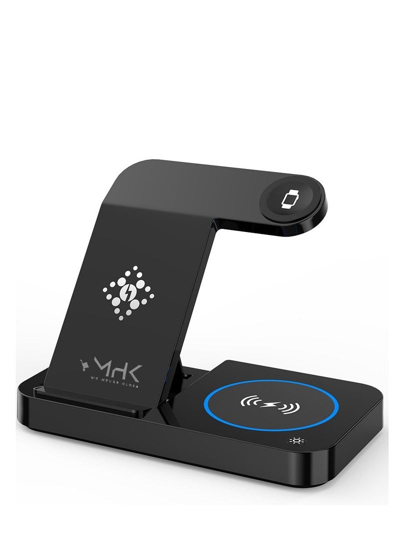MHK Foldable 4 in 1 Wireless Charging Station for Apple Watch, Airpods, IPhone - Image 1