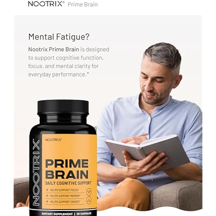Nootrix Prime Brain Nootropic Supplement | Supports Memory, Mental Focus, Cognitive Health & Energy | Promotes Healthy Mood & Brain Function | Ginkgo Biloba, Lion's Mane & L Theanine | 60 Capsules - Image 2