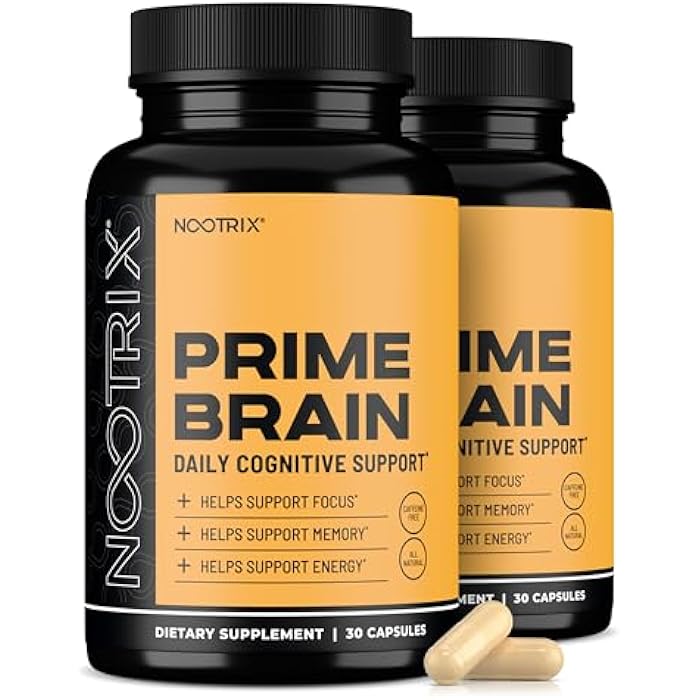 Nootrix Prime Brain Nootropic Supplement | Supports Memory, Mental Focus, Cognitive Health & Energy | Promotes Healthy Mood & Brain Function | Ginkgo Biloba, Lion's Mane & L Theanine | 60 Capsules - Image 1