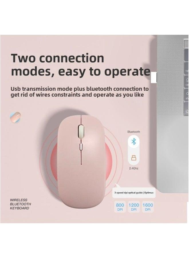 Bluetooth Keyboard Mouse Suit Rechargeable Silent E-Sports Mobile Phone Tablet For Huawei Ipad Apple-Color:Single-mode (battery)-Product Type:purple Gray - Image 3
