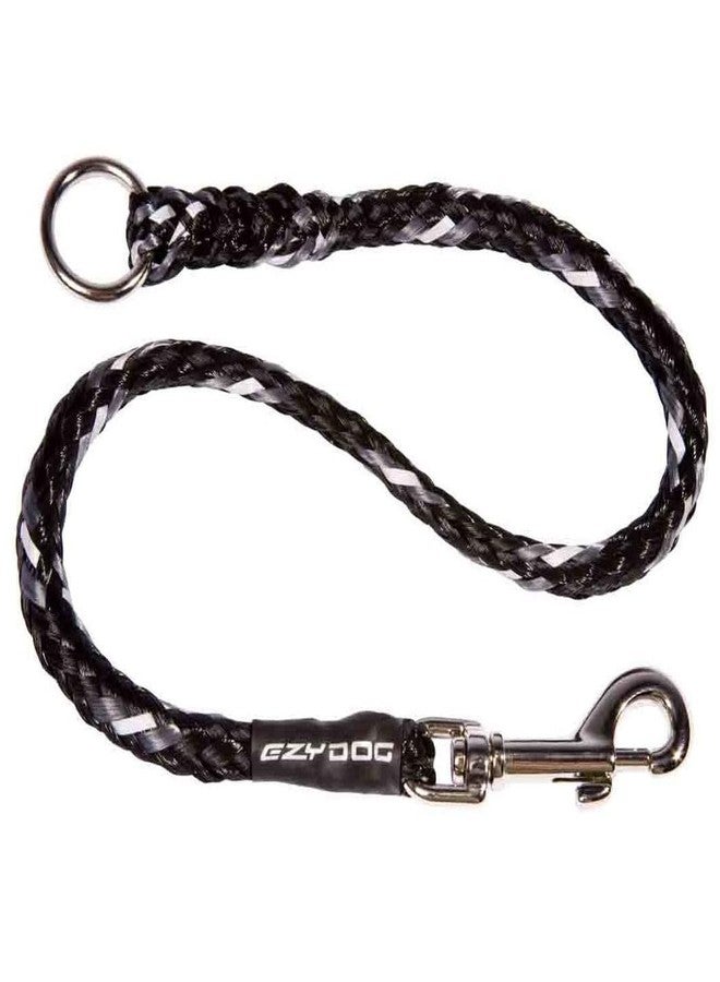 EzyDog Standard 24-Inch Rope Dog Leash Extension - Reflective Trim for Nighttime Safety - Add 2 for Walking 2 Dogs Tangle Free with Our Cujo Leashes (24”, Black) - Image 1