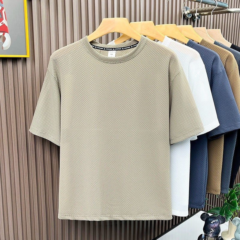 Ice Silk Bamboo Mesh Men'S Short-Sleeved T-Shirt 2025 Arrival Half-Sleeved Quick-Drying Lightweight T-Shirt Top Clothes For Men - Image 4