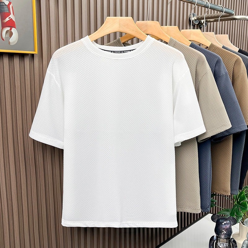 Ice Silk Bamboo Mesh Men'S Short-Sleeved T-Shirt 2025 Arrival Half-Sleeved Quick-Drying Lightweight T-Shirt Top Clothes For Men - Image 3