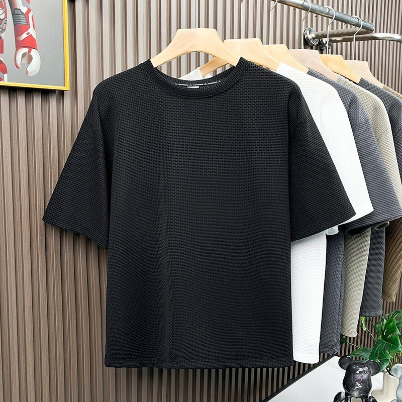 Ice Silk Bamboo Mesh Men'S Short-Sleeved T-Shirt 2025 Arrival Half-Sleeved Quick-Drying Lightweight T-Shirt Top Clothes For Men - Image 2