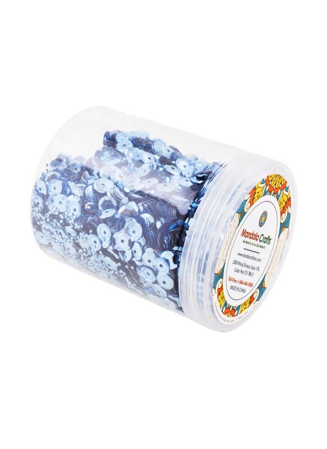 Mandala Crafts 20000 Light Blue Sequins For Crafts - 6Mm Paillettes Sequins For Sewing - Light Blue Sequin Round Spangles With Holes Loose Cup Sequins For Crafting  - Image 4