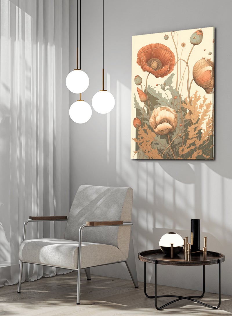 لوحة كانفاس على إطار خشبي بتصميم زهور - Image 3