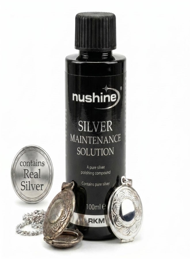 Nushine محلول نوشاين للعناية بالفضة 3.4 أونصة - يحتوي على فضة نقية (مثالي للفضة البالية) - Image 1