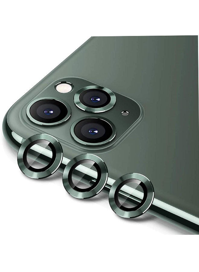 NIBEMINENT 3-Piece Metal Camera Lens Protector For Apple iPhone 11 Pro Max/11 Green - Image 1