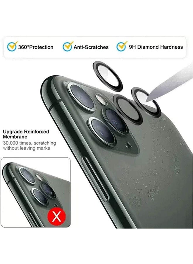 NIBEMINENT 3-Piece Metal Camera Lens Protector For Apple iPhone 11 Pro Max/11 Green - Image 2