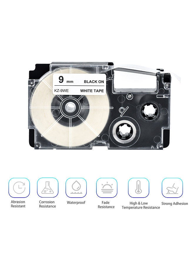 9mm Label Tape Compatible Tape Cartridge Ribbon Replacement for Casio KL-60 KL-100 KL-170 KL-120 KL-180 KL-780 KL-820 KL-7400 KL-8700 KL-8800 CW-L300 EZ Label Maker - Image 3