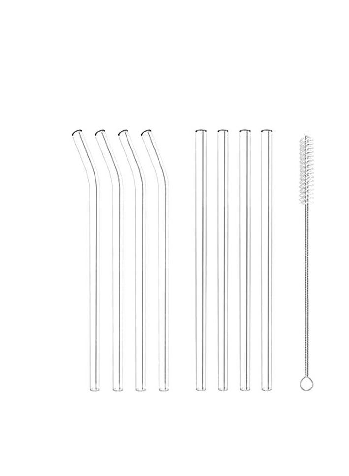 Glass Shalimo 6 pcs, heat resistant Shalimo, Transparent Shalimo, Reusable Shalimo, glass transparent Straw , glass drinking tube, non-disposable Shalimo, glass shalimo Plus 1 Brush for Cleaning, Shalimoh After Use - Image 1