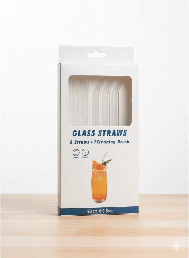 Glass Shalimo 6 pcs, heat resistant Shalimo, Transparent Shalimo, Reusable Shalimo, glass transparent Straw , glass drinking tube, non-disposable Shalimo, glass shalimo Plus 1 Brush for Cleaning, Shalimoh After Use - Image 2
