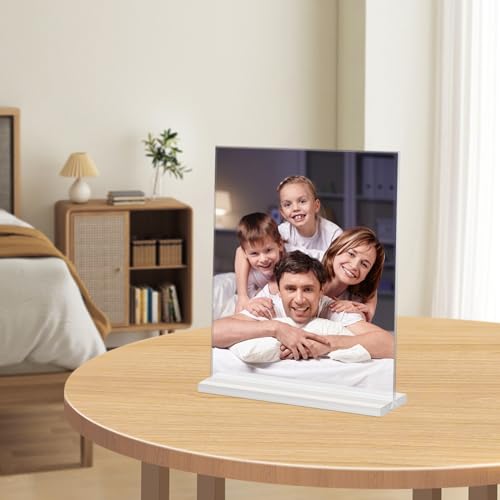 Douildhaiy Acrylic Picture Frame 4x6 inches, 4 Pack Clear Plastic Picture Frames Holder Standing,Double Sided Picture Desktop Display for Photo Home Office - Horizontal - Image 4