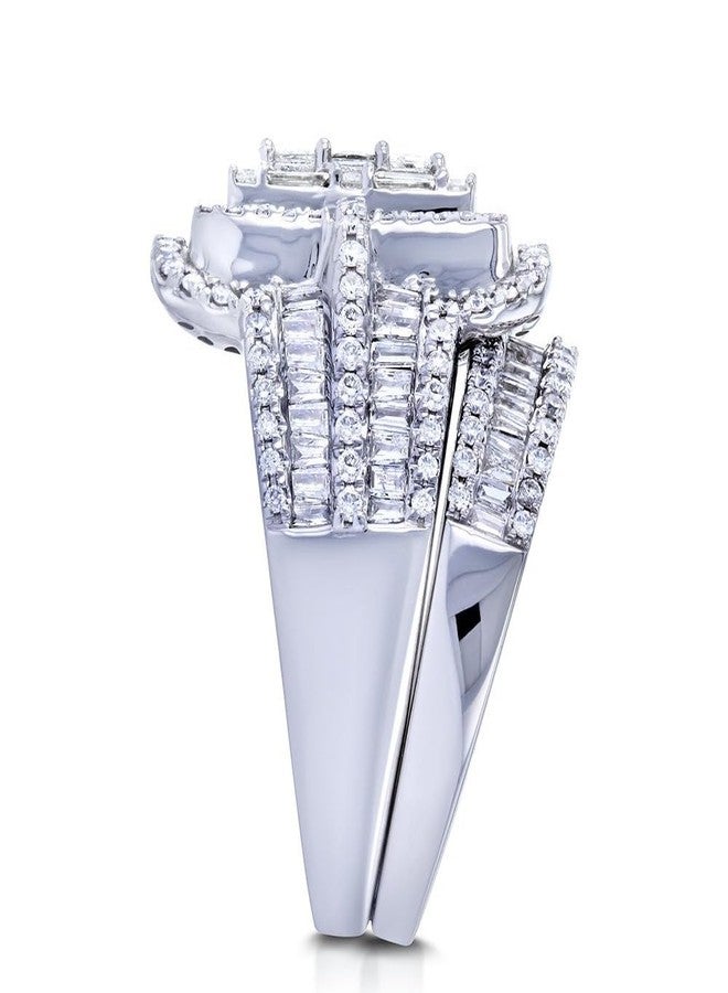 AZQ 925 Sterling Silver Shiny Full Diamond Gemstone Ring 18K Gold Cubic Zirconia Promise Rings CZ Diamond Multi Row Ring Eternity Engagement Wedding Band Ring Sets Z.41 (US Code 5) - Image 5
