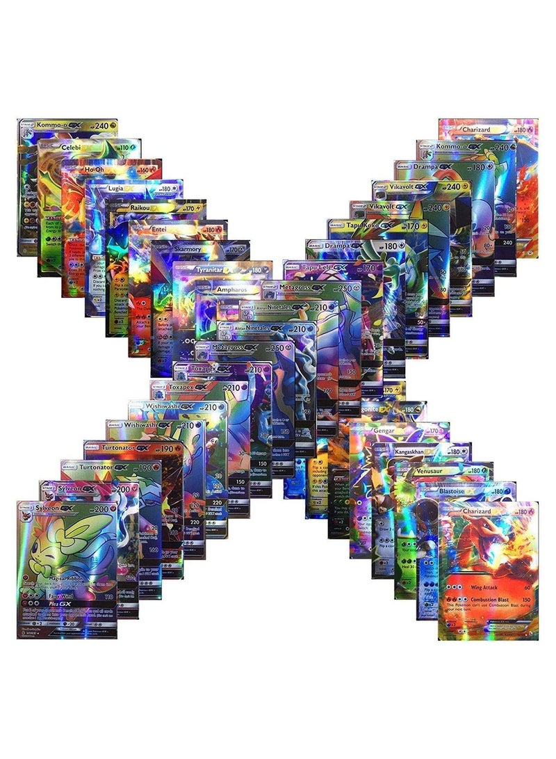 Pokemon 100 Pokemon Cards - Ultra Rare Random TCG Style Card Holo EX Full Art : 20 GX + 20 Mega + 1 Energy + 59 EX Arts - Image 1