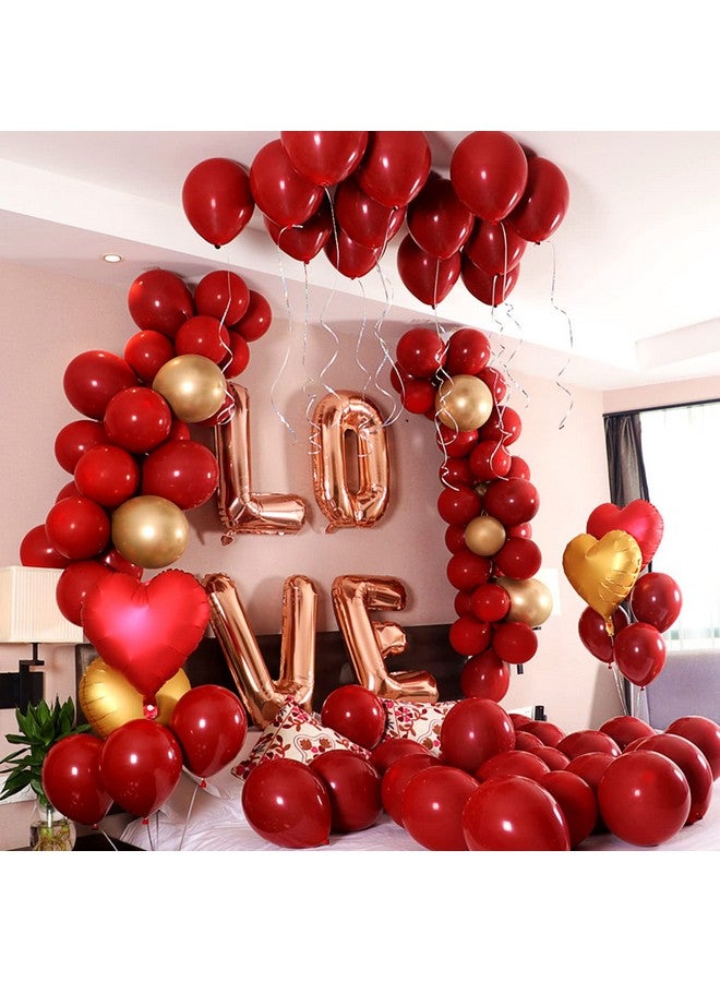 RUBFAC 129pcs Red Balloons Different Sizes 18 12 10 5 Inch for Garland Arch, Premium Red Latex Balloons for Birthday Party Wedding Valentine's Day Baby Shower Party Decoration - Image 2