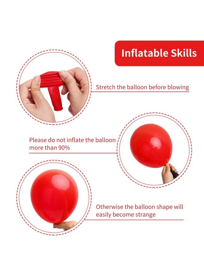 RUBFAC 129pcs Red Balloons Different Sizes 18 12 10 5 Inch for Garland Arch, Premium Red Latex Balloons for Birthday Party Wedding Valentine's Day Baby Shower Party Decoration - Image 1