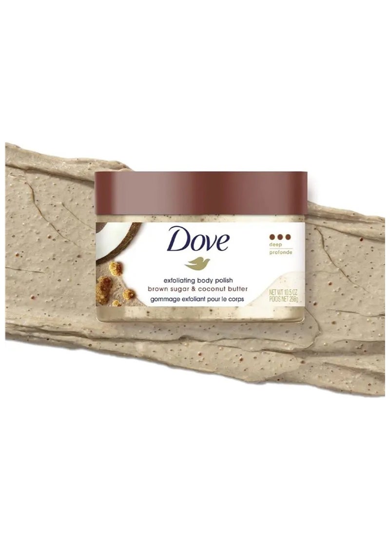 دوف مقشر جسم مقشر من دوف 10.5 أونصة، 298 جرام، بالسكر البني وزبدة جوز الهند لترطيب عميق، إزالة الجلد الجاف الباهت، واستعادة العناصر الغذائية الطبيعية للبشرة - Image 5