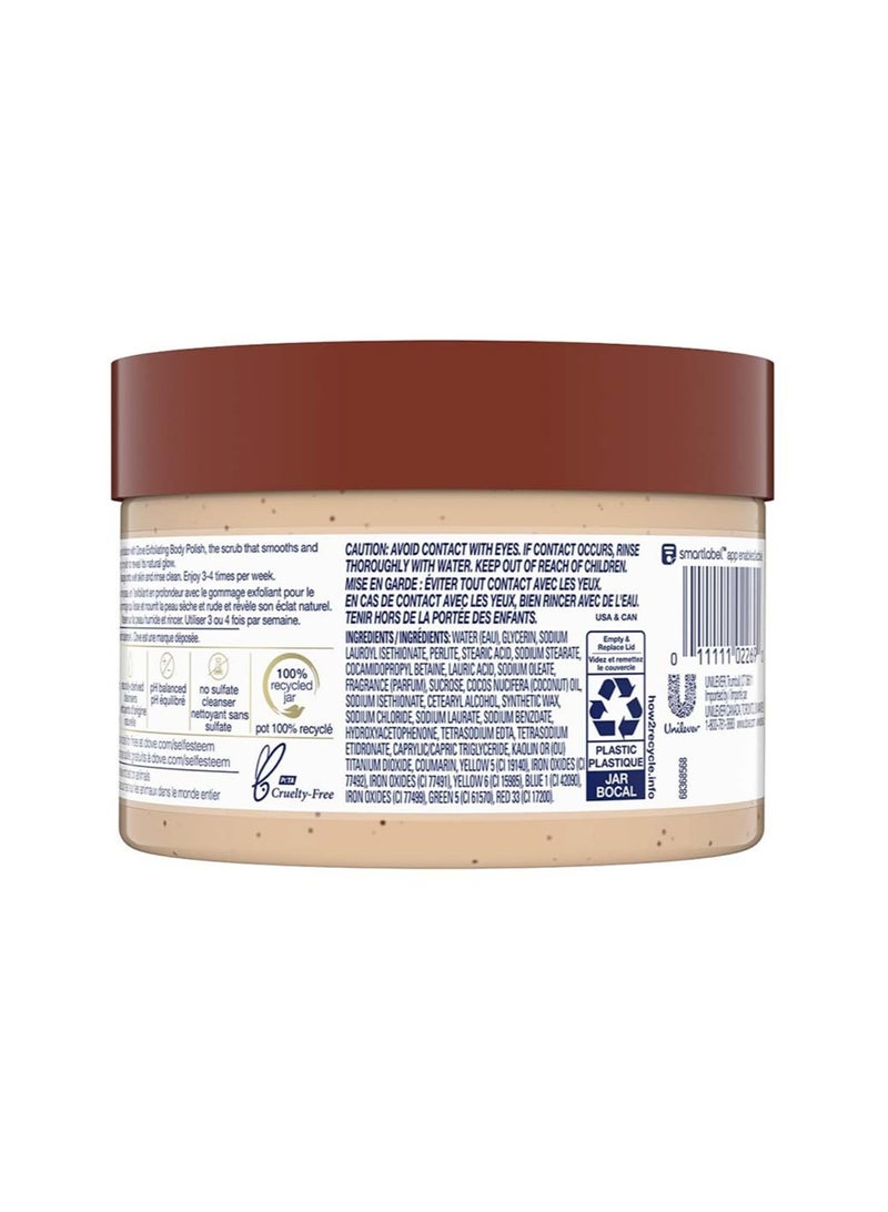 دوف مقشر جسم مقشر من دوف 10.5 أونصة، 298 جرام، بالسكر البني وزبدة جوز الهند لترطيب عميق، إزالة الجلد الجاف الباهت، واستعادة العناصر الغذائية الطبيعية للبشرة - Image 2