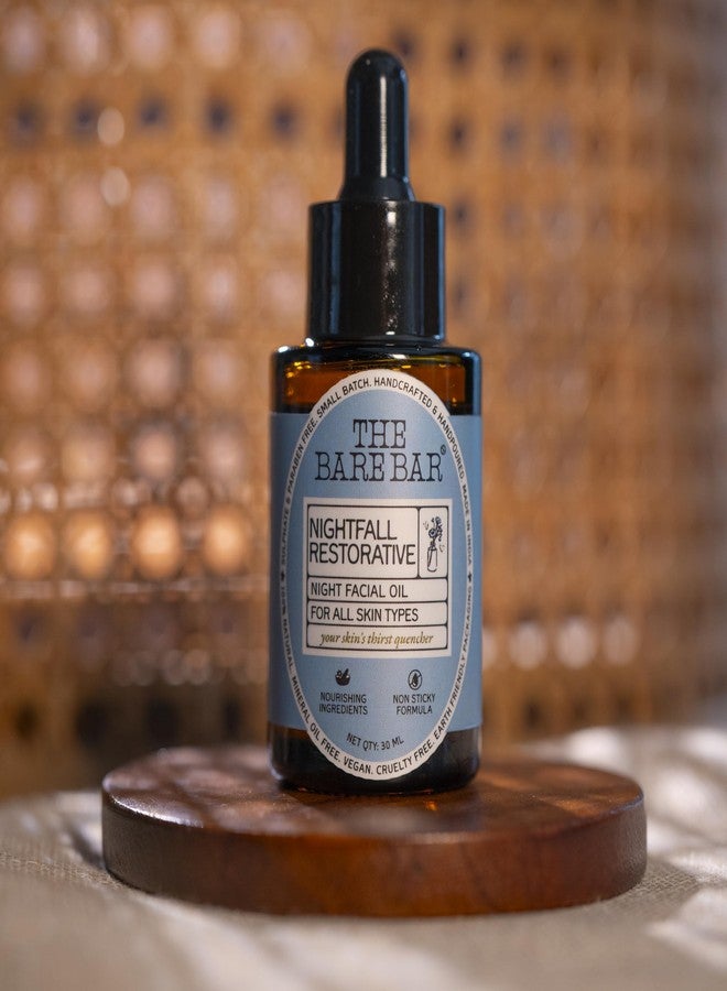 The Bare Bar Nightfall Restorative Night Facial Oil - 30ml I For All Skin Types 30 ml (Pack of 1) made with 100% Clean and Sustainable ingredients Pure Handmade Facial Oil with goodness of Argan Oil - Image 2
