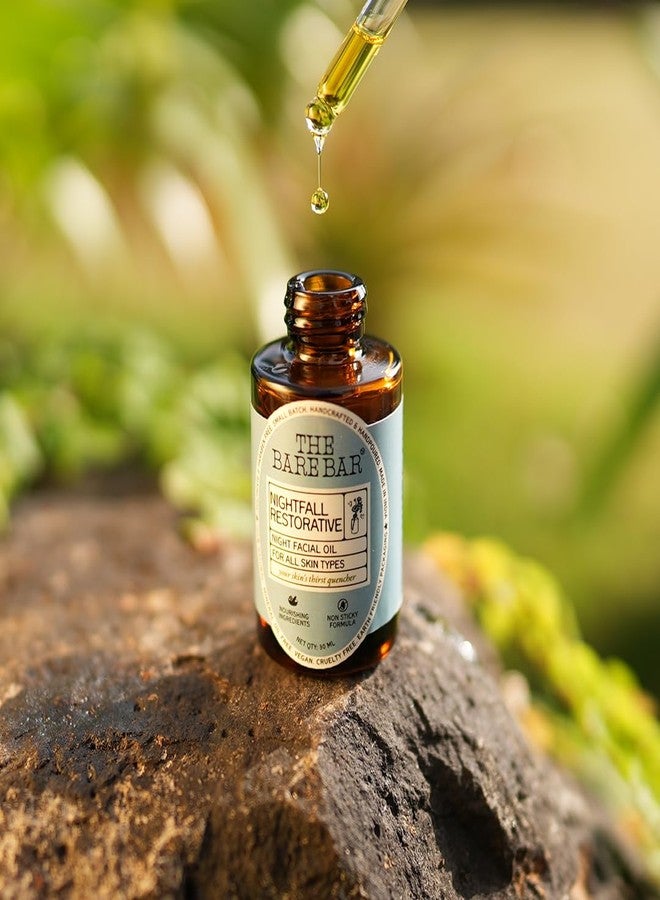 The Bare Bar Nightfall Restorative Night Facial Oil - 30ml I For All Skin Types 30 ml (Pack of 1) made with 100% Clean and Sustainable ingredients Pure Handmade Facial Oil with goodness of Argan Oil - Image 3