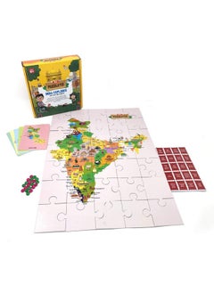 Puzzletoi India Explorer - 3-In-1 Play And Learn Kit | Jigsaw Puzzle With Games Based On India Map | Educational Learning Game For Kids Age 5 Years & Above