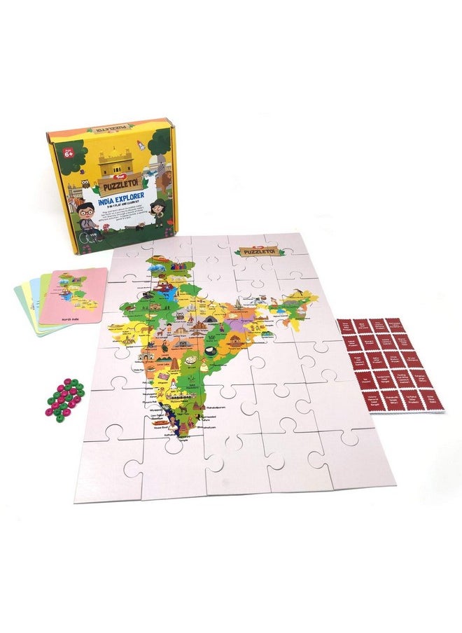 Toiing - Puzzletoi India Explorer - 3-In-1 Play And Learn Kit | Jigsaw Puzzle With Games Based On India Map | Educational Learning Game For Kids Age 5 Years & Above - Image 1