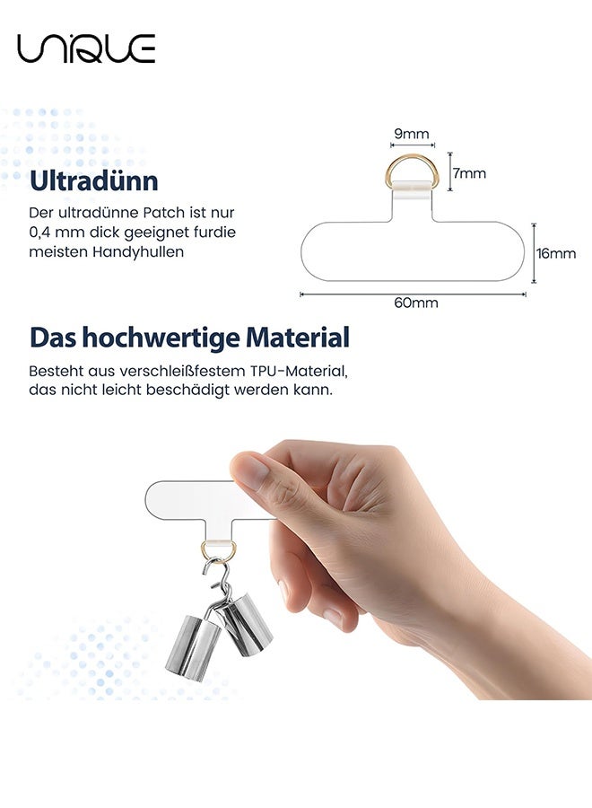 يونيك حبل الهاتف - حبل الهاتف مع 4 بقع عالمية - حبل هاتف قابل للتعديل بطول 1.6 متر - يمكن استخدامه للهاتف المتقاطع وأحزمة الرقبة والمعصم - مع خطاف معدني - متوافق مع معظم الهواتف الذكية مع حافظة التغطية الكاملة - حرر يديك (أحمر نبيذ / شفاف) - Image 2