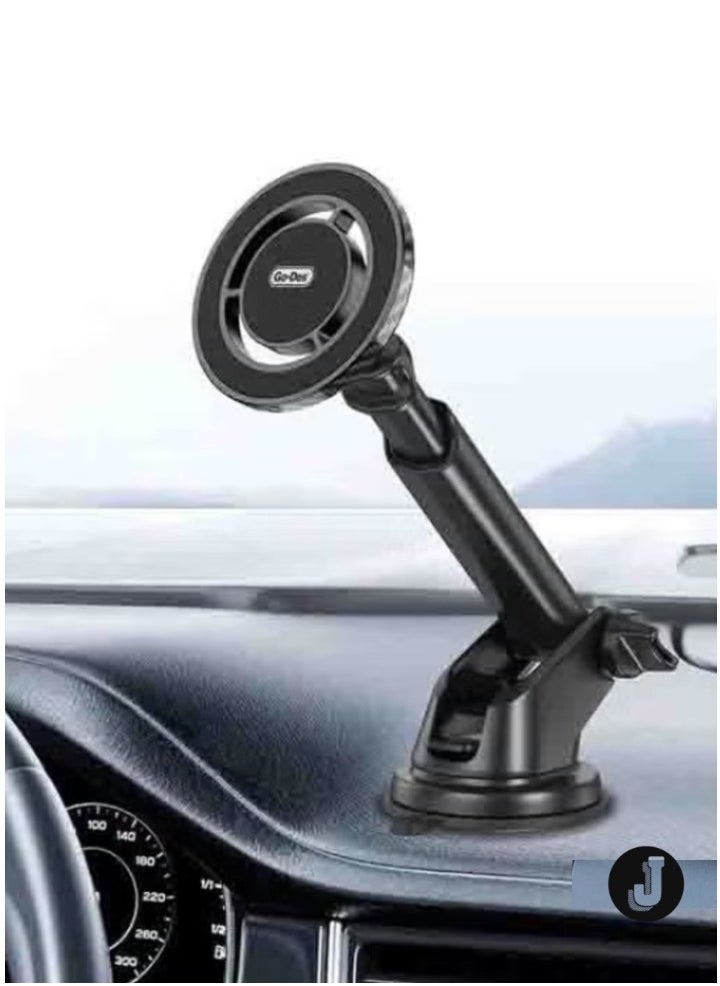 JAJEEK Magnetic Car Phone Holder – Telescopic Design with 360° Rotatable Suction Cup (Black) - Image 2