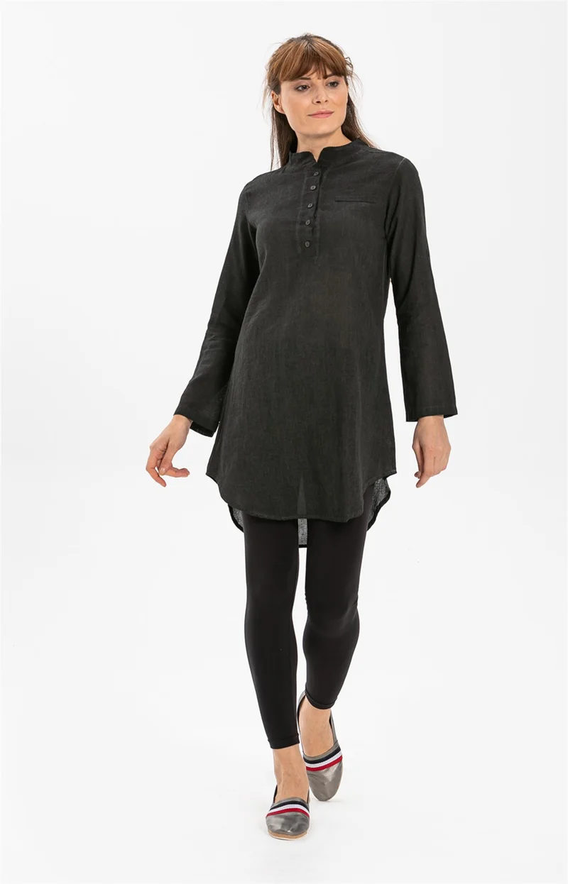 اليش شيل بيزي Acacia Sile Cloth Tunic Black Syh