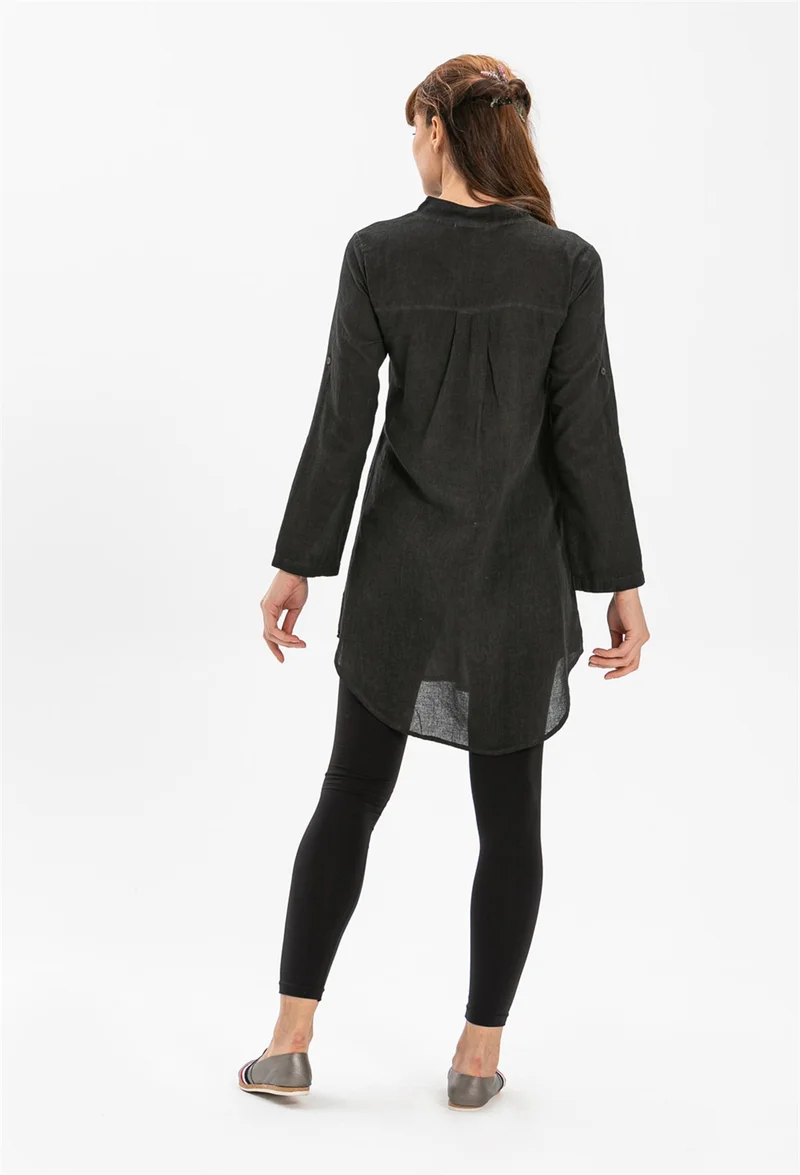 اليش شيل بيزي Acacia Sile Cloth Tunic Black Syh