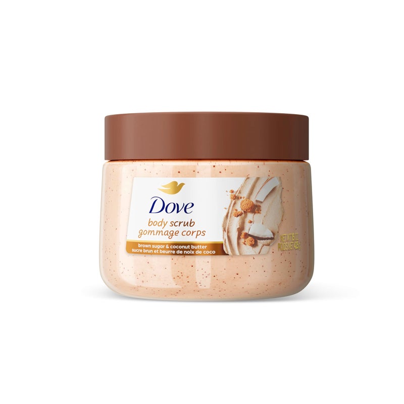 Dove Brown Sugar and Coconut Butter Body Scrub Exfoliates and Deeply Nourishes for Smooth, Radiant Skin 15 oz - Image 1